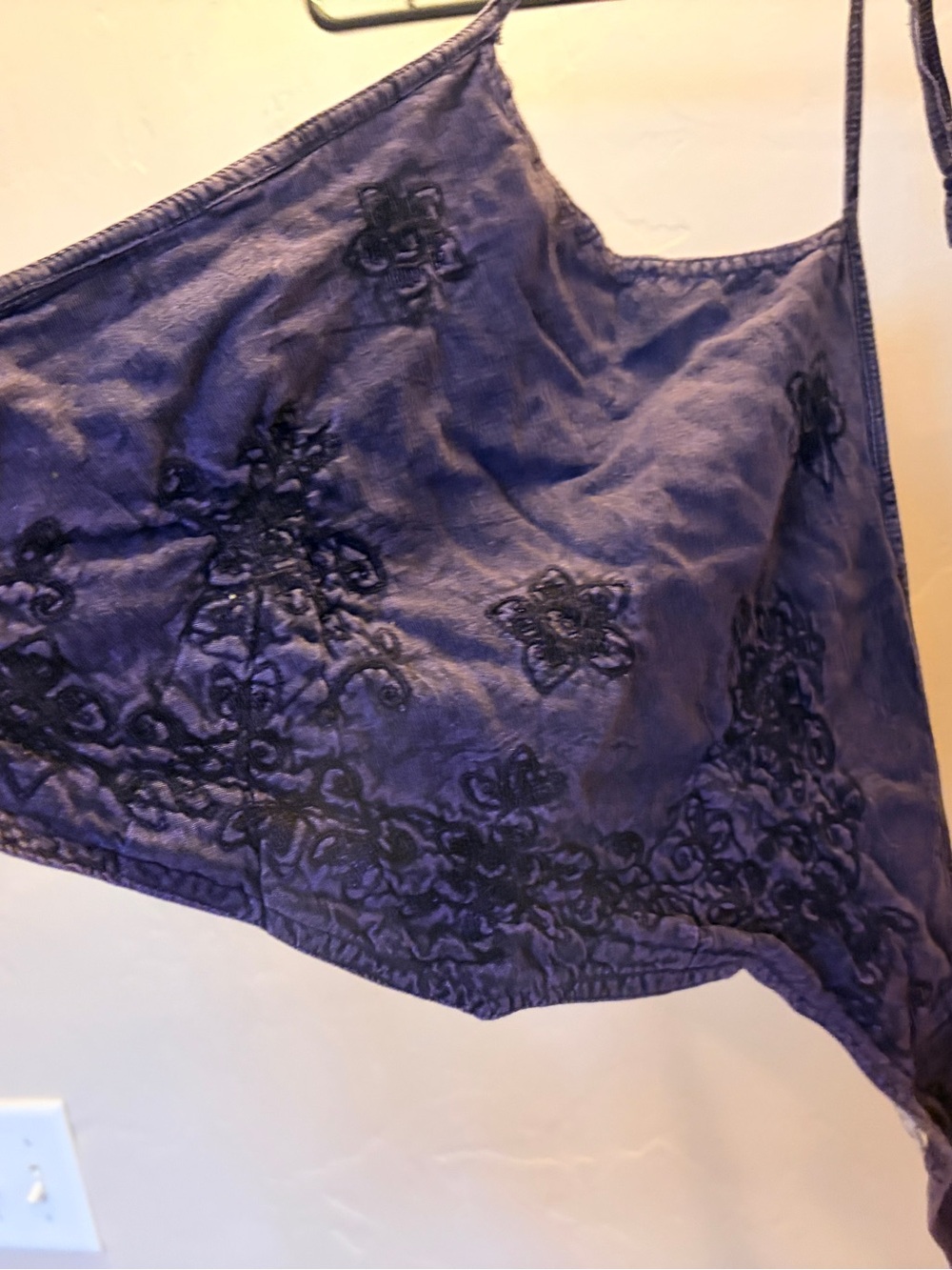 Embroidered Purple Cropped Top
